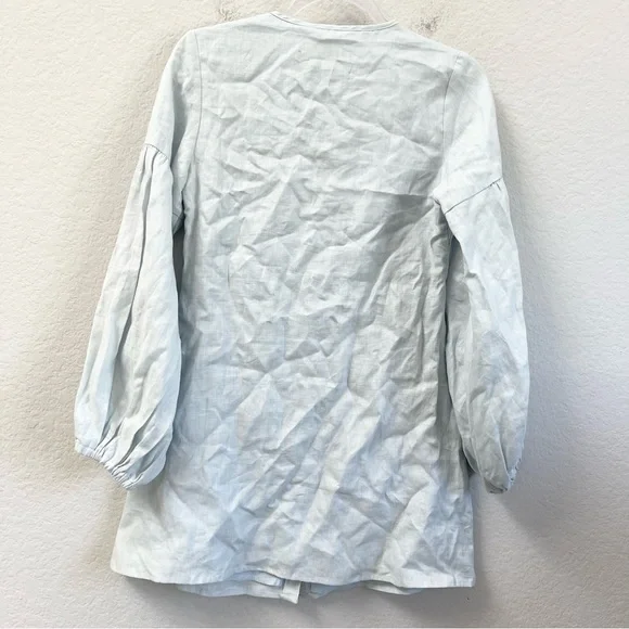 Sancia Tamris Dress Light Blue Linen Size XS